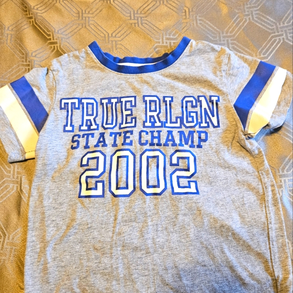 Grey shirt, size 6 boys, true religion